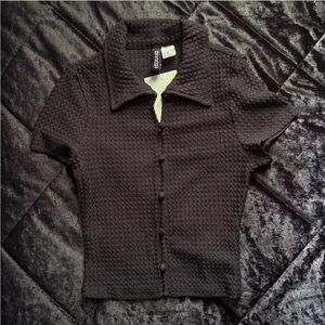 SOLD NWT H&M Mesh Collared Button Up Shirt